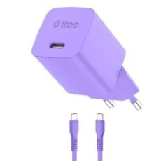 Εικόνα της Φορτιστής TTEC GAN PD USB-C 45W με Καλώδιο 1.2m Neon Purple 2SCG45CNMR