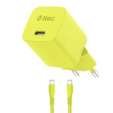 Εικόνα της Φορτιστής TTEC GAN PD USB-C 45W με Καλώδιο 1.2m Neon Yellow 2SCG45CNS