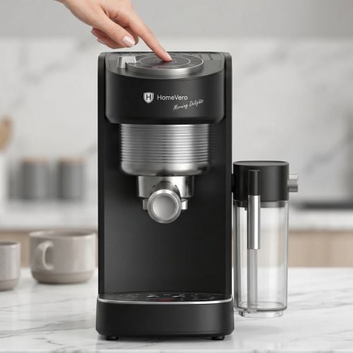 Εικόνα της Μηχανή Espresso HomeVero Αυτόματη για Αλεσμένο Καφέ & Κάψουλες 1.1lt 1400W Black HV-CMF1400