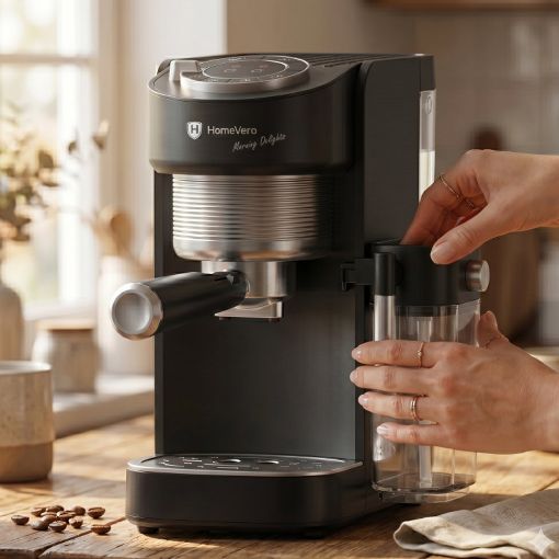 Εικόνα της Μηχανή Espresso HomeVero Αυτόματη για Αλεσμένο Καφέ & Κάψουλες 1.1lt 1400W Black HV-CMF1400