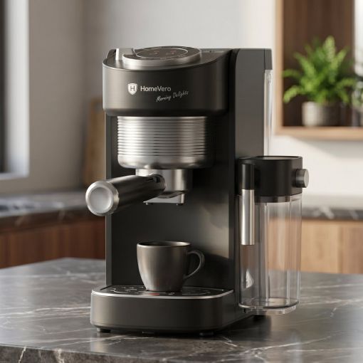 Εικόνα της Μηχανή Espresso HomeVero Αυτόματη για Αλεσμένο Καφέ & Κάψουλες 1.1lt 1400W Black HV-CMF1400