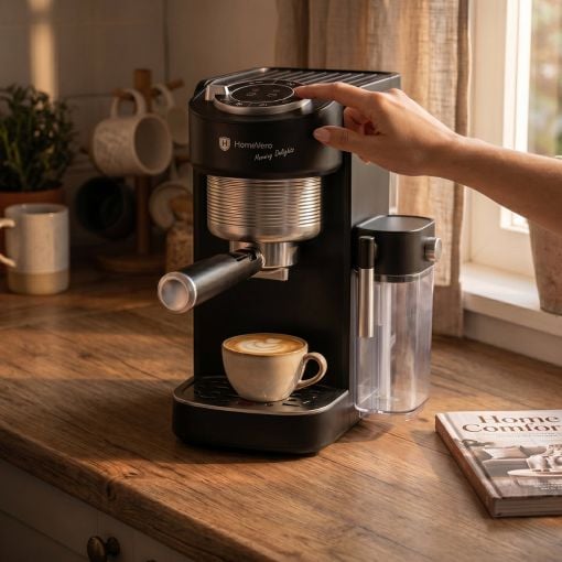 Εικόνα της Μηχανή Espresso HomeVero Αυτόματη για Αλεσμένο Καφέ & Κάψουλες 1.1lt 1400W Black HV-CMF1400