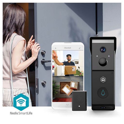 Εικόνα της Wireless Smart Doorbell Nedis SmartLife with Chime IP54 Black WIFICDP31BK