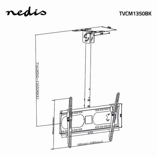 Εικόνα της Βάση Οροφής Τηλεόρασης Nedis 42-65" Full Motion Black TVCM1350BK