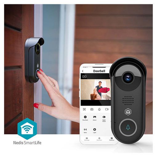 Εικόνα της Smart Doorbell Nedis SmartLife IP54 Black WIFICDP11BK