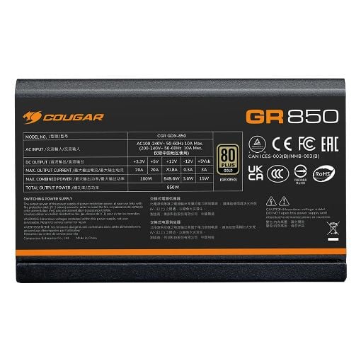 Εικόνα της Τροφοδοτικό Cougar GR 850W 80 Plus Gold 31GR085001P01