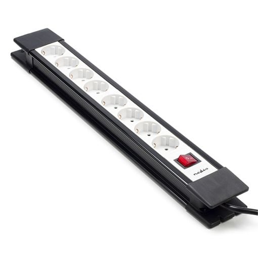 Εικόνα της Πολύπριζο Nedis 8 Θέσεων 3m με Διακόπτη Black/White EXSO830F1PRO