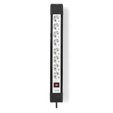 Εικόνα της Πολύπριζο Nedis 8 Θέσεων 3m με Διακόπτη Black/White EXSO830F1PRO