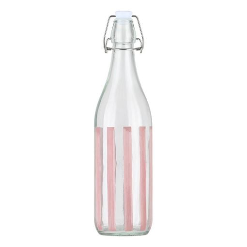 Εικόνα της Μπουκάλι Estia Ligne Γυάλινο 1000ml με Καπάκι Ροζ/Διάφανο 01-39615