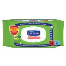 Εικόνα της Αντισηπτικά Υγρά Μαντηλάκια Septona Antibacterial με Άρωμα Πράσινο Μήλο 60τμχ