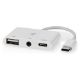 Εικόνα της Adapter Nedis USB-C to USB-C & USB-A & 3.5mm 0.1m White CCGB64790WT01