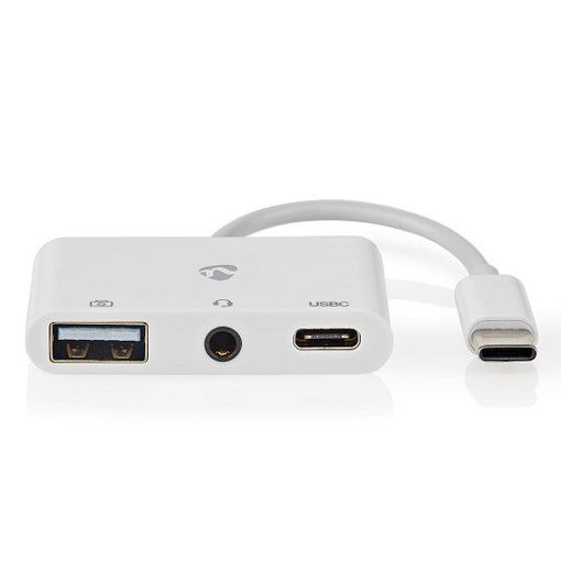 Εικόνα της Adapter Nedis USB-C to USB-C & USB-A & 3.5mm 0.1m White CCGB64790WT01