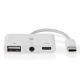 Εικόνα της Adapter Nedis USB-C to USB-C & USB-A & 3.5mm 0.1m White CCGB64790WT01