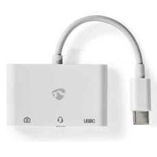 Εικόνα της Adapter Nedis USB-C to USB-C & USB-A & 3.5mm 0.1m White CCGB64790WT01