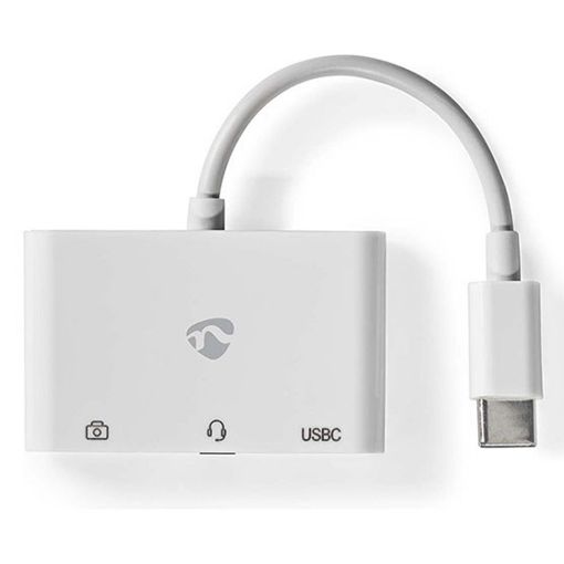 Εικόνα της Adapter Nedis USB-C to USB-C & USB-A & 3.5mm 0.1m White CCGB64790WT01