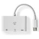 Εικόνα της Adapter Nedis USB-C to USB-C & USB-A & 3.5mm 0.1m White CCGB64790WT01