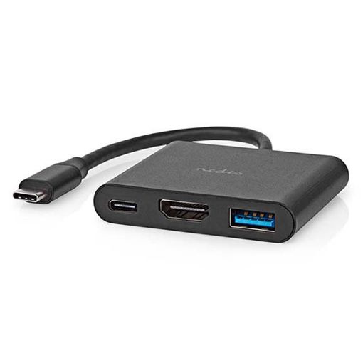 Εικόνα της Docking Station Nedis 3-in-1 USB-C 0.1m Black CCGB64770BK01