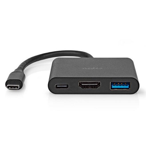 Εικόνα της Docking Station Nedis 3-in-1 USB-C 0.1m Black CCGB64770BK01