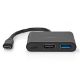 Εικόνα της Docking Station Nedis 3-in-1 USB-C 0.1m Black CCGB64770BK01