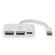 Εικόνα της Adapter Nedis USB-C Male to USB-C Female & 2x USB-A Female 0.1m White CCGB64785WT01