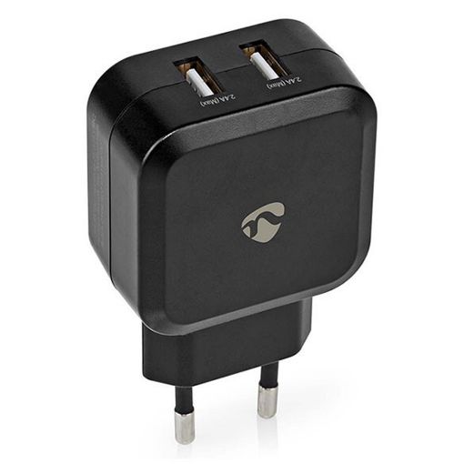 Εικόνα της Φορτιστής Nedis 2x USB-A 24W Black WCHAU484ABK