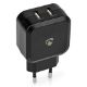 Εικόνα της Φορτιστής Nedis 2x USB-A 24W Black WCHAU484ABK