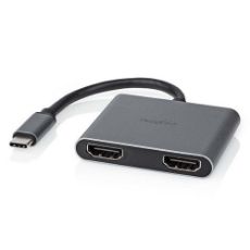 Εικόνα της Adapter Nedis USB-C Male to 2x HDMI Female 4K@30Hz 0.1m Black CCGP64670BK01