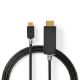Εικόνα της Καλώδιο Nedis USB-C Male to HDMI Male Gold Plated 4K@60Hz 2m Black CCBW64655AT20