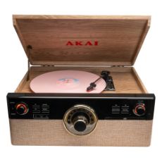 Εικόνα της Πικάπ Akai ATT-300CC Bluetooth με Ενσωματωμένα Ηχεία 18W Wood
