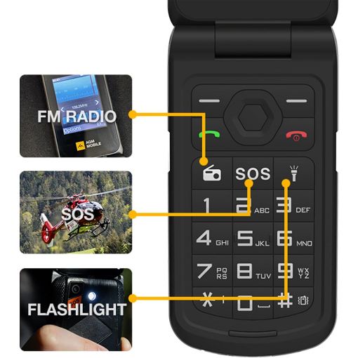 Εικόνα της Κινητό Τηλέφωνο AGM M10 Flip 4G 2.4″ Dual Sim Black