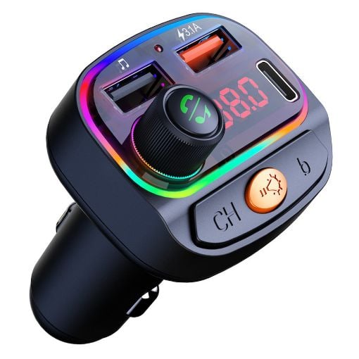Εικόνα της FM Transmitter & Φορτιστής Αυτοκινήτου Osio OFT-4265BT με USB-A & USB-C Bluetooth Black