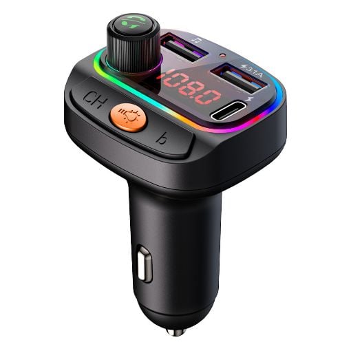 Εικόνα της FM Transmitter & Φορτιστής Αυτοκινήτου Osio OFT-4265BT με USB-A & USB-C Bluetooth Black