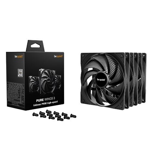 Εικόνα της Case Fan Be Quiet! Pure Wings 3 140mm PWM High-Speed Black (3-Pack) BL138