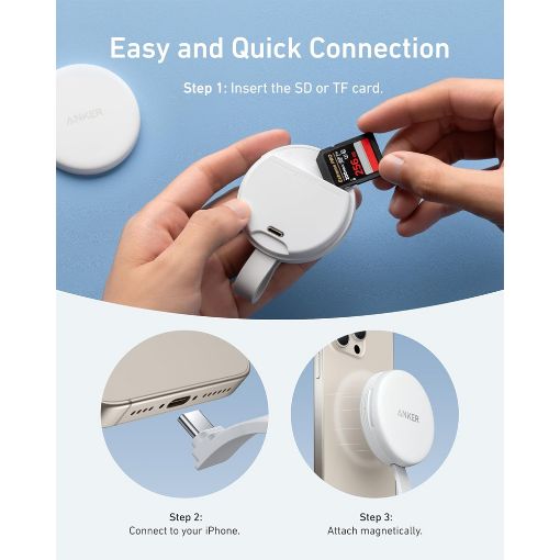 Εικόνα της Card Reader Anker MagGo USB-C Shell White A83D1G21