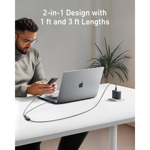 Εικόνα της Καλώδιο Anker USB-C Male to 2x USB-C Male 140W 1.2m Black A8895H11