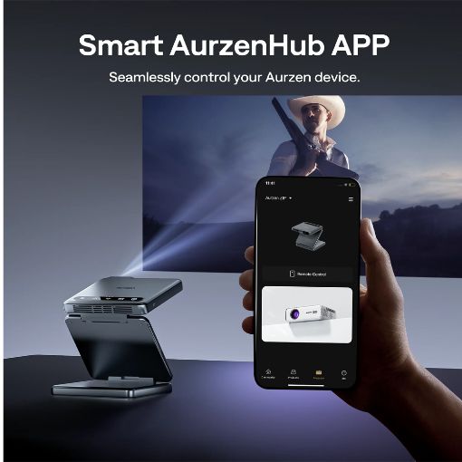 Εικόνα της Projector Aurzen ZIP Tri-Fold Portable DLP 720p Dark Grey AU-PJ-ZP001M-USDG0