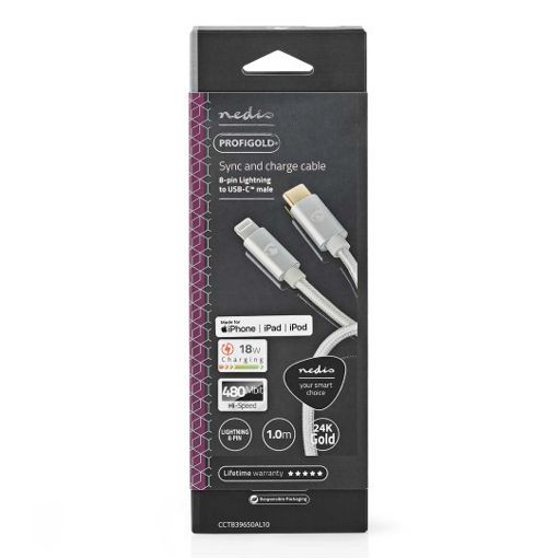 Εικόνα της Καλώδιο Nedis USB-C Male to Lightning Male 2m White CCTB39650AL20