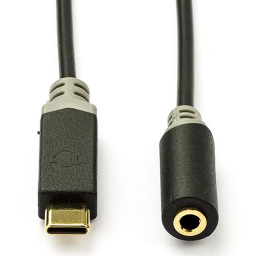 Εικόνα της Καλώδιο Nedis USB-C Male to 3.5mm Female Gold Plated 1m Black CCBW65960AT10