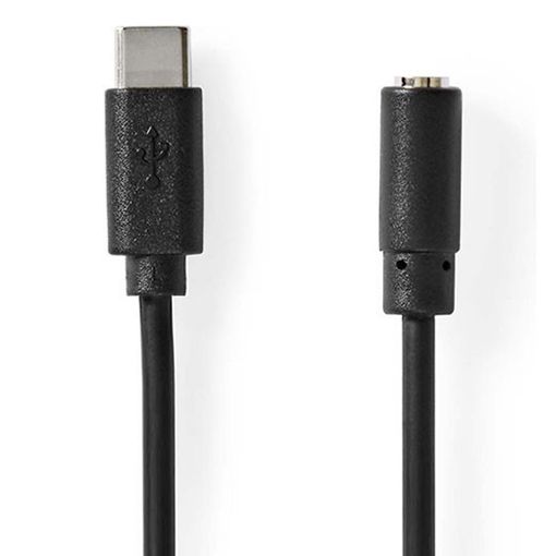 Εικόνα της Καλώδιο Nedis USB-C Male to 3.5mm Female Nickel Plated 1m Black CCGL65960BK10