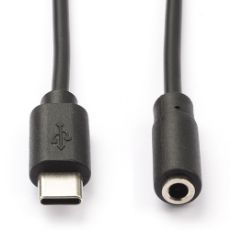 Εικόνα της Καλώδιο Nedis USB-C Male to 3.5mm Female Nickel Plated 1m Black CCGL65960BK10