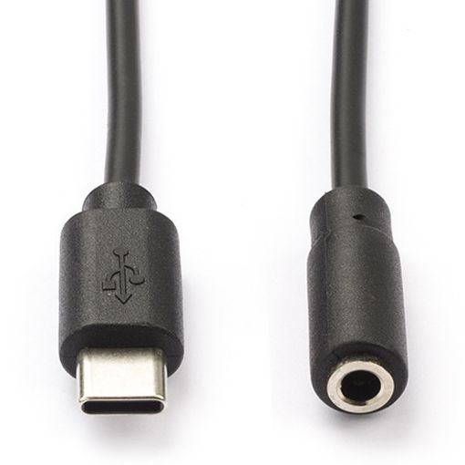 Εικόνα της Καλώδιο Nedis USB-C Male to 3.5mm Female Nickel Plated 1m Black CCGL65960BK10
