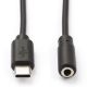 Εικόνα της Καλώδιο Nedis USB-C Male to 3.5mm Female Nickel Plated 1m Black CCGL65960BK10