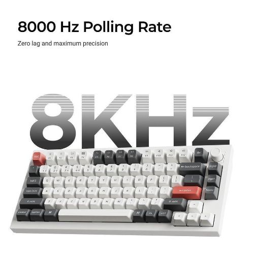 Εικόνα της Πληκτρολόγιο Keychron Q1 Ultra 8K 75% RGB Wireless Hot Swappable POM Brown Switches (US) Black Q1U-M3