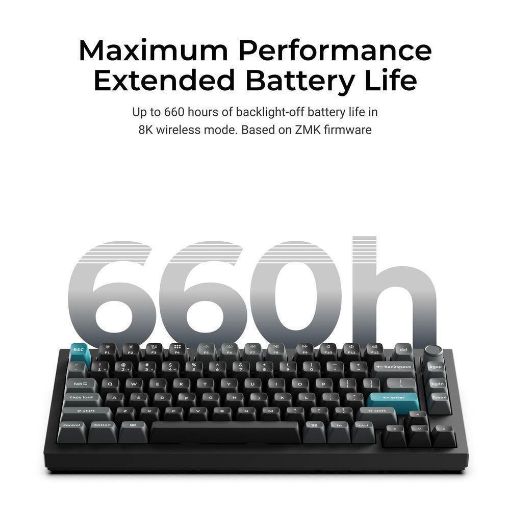 Εικόνα της Πληκτρολόγιο Keychron Q1 Ultra 8K 75% RGB Wireless Hot Swappable POM Brown Switches (US) Black Q1U-M3