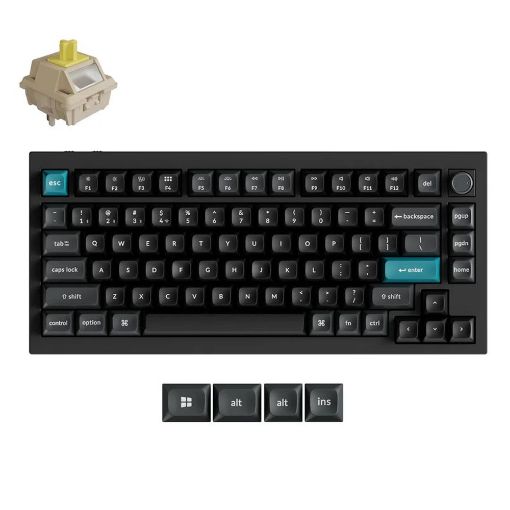 Εικόνα της Πληκτρολόγιο Keychron Q1 Ultra 8K 75% RGB Wireless Hot Swappable POM Banana Switches (US) Black Q1U-M4