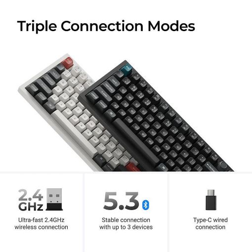 Εικόνα της Πληκτρολόγιο Keychron Q6 Ultra 8K Full RGB Wireless Hot Swappable POM Red Switches (US) White Q6U-P1