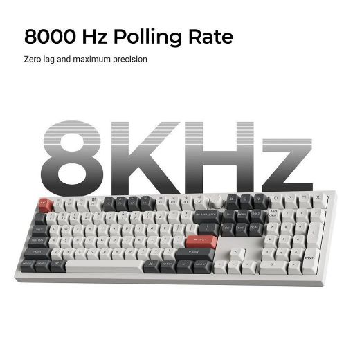 Εικόνα της Πληκτρολόγιο Keychron Q6 Ultra 8K Full RGB Wireless Hot Swappable POM Red Switches (US) White Q6U-P1