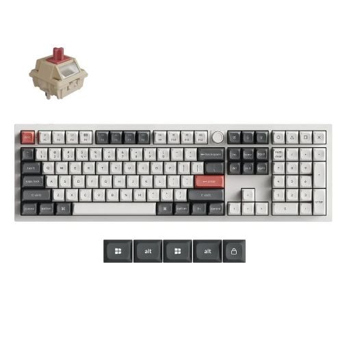 Εικόνα της Πληκτρολόγιο Keychron Q6 Ultra 8K Full RGB Wireless Hot Swappable POM Red Switches (US) White Q6U-P1