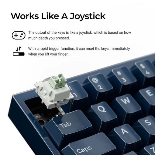 Εικόνα της Πληκτρολόγιο Keychron Q16 HE 8K Fully Assembled 65% RGB Hot Swappable Lime Magnetic Switches (US) Navy Blue Q16HW-J1