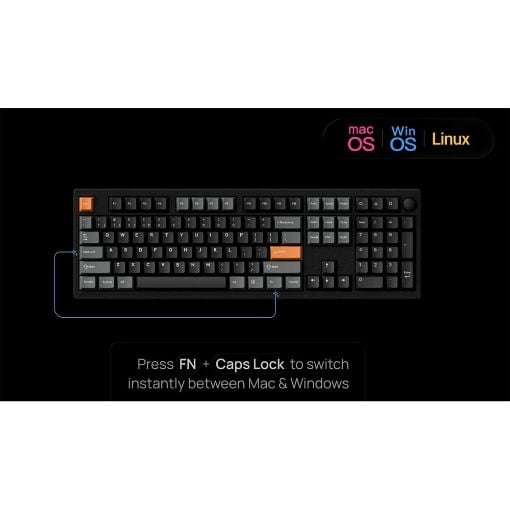 Εικόνα της Πληκτρολόγιο Keychron P6 Ultra 8K Full RGB Wireless Hot Swappable POM Banana Switches (US) Black P6-M4